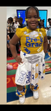 Custom Graduation Outfit for Girls | Personalized Kindergarten & Pre-K Graduation Skirt Set | Graduation Shirt, Bow Socks & Cap