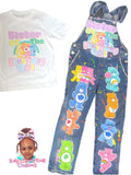 Personalized Birthday Outfit Set – Custom Name & Age Shirt with Matching Character Overalls for Kids