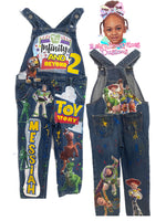 Personalized Birthday Outfit Set – Custom Name & Age Shirt with Matching Character Overalls for Kids