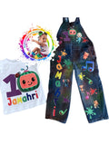 Custom Boys Birthday Overall Denim Set – Personalized Shirt & Overalls