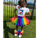 Rainbow glitter Tutu Socks | glittery Colorful Ruffle Socks | Boutique Baby & Toddler Socks | Birthday Outfit Accessories