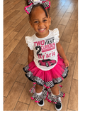 🏁 Two Fast 2 Curious Custom Tutu Set (Pink & Checkered)