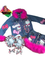Hello kitty denim skirt set-Denim outfit hello kitty birthday outfit