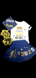 Custom Graduation Outfit for Girls | Personalized Kindergarten & Pre-K Graduation Skirt Set | Graduation Shirt, Bow Socks & Cap