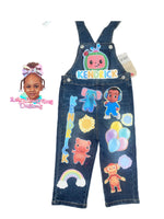 Personalized Birthday Outfit Set – Custom Name & Age Shirt with Matching Character Overalls for Kids