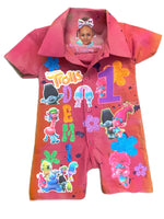 Custom Trolls Birthday Romper – Personalized Kids Outfit Dickies romper (Socks Sold Separately)
