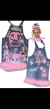 Custom Girls Birthday Denim Overall Set – Shirt & Overalls (Pants, Shorts, or Dress)