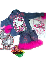 Hello kitty denim skirt set-Denim outfit hello kitty birthday outfit