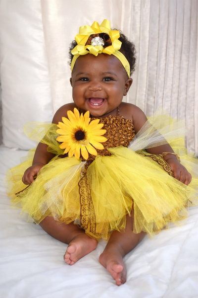 yellow dress newborn Personalized Newborn Girl Outfit: Yellow Monogrammed Romper & Headband