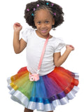 Glitter rainbow tutu/any ribbon trim tutu
