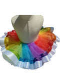 Glitter rainbow tutu/any ribbon trim tutu