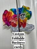 Custom Foldable Business Cards | Unique Pop-Out Marketing Cards | Small Business Branding | Rainbow Ruffle Design