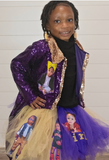 Luxury Custom Photo Tutu Outfit for Girls | Personalized Sequin Jacket & Memory Tutu Set | Couture Birthday Outfit