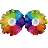 Rainbow glitter Tutu Socks | glittery Colorful Ruffle Socks | Boutique Baby & Toddler Socks | Birthday Outfit Accessories