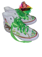customized bling tennis shoes. theme of your choice