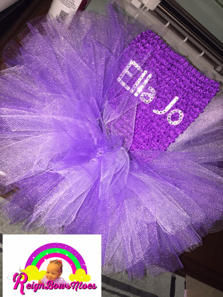 personalized Purple baby tutu dress, tutu for babies - ReignBowsNtoes