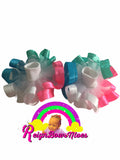 Aurora green, digital pink Jordan inspired,m - ReignBowsNtoes