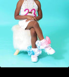 Aurora green, digital pink Jordan inspired,m - ReignBowsNtoes