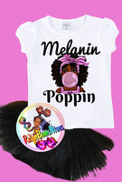 Melanin Poppin t-shirt tutu set - ReignBowsNtoes