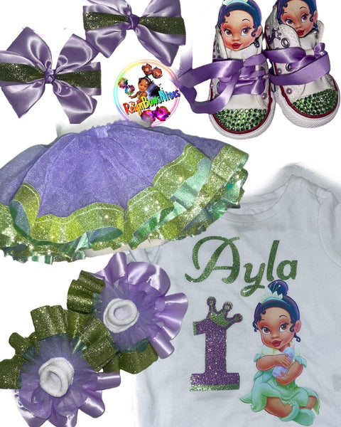 Baby Princess Tiana tutu set - ReignBowsNtoes