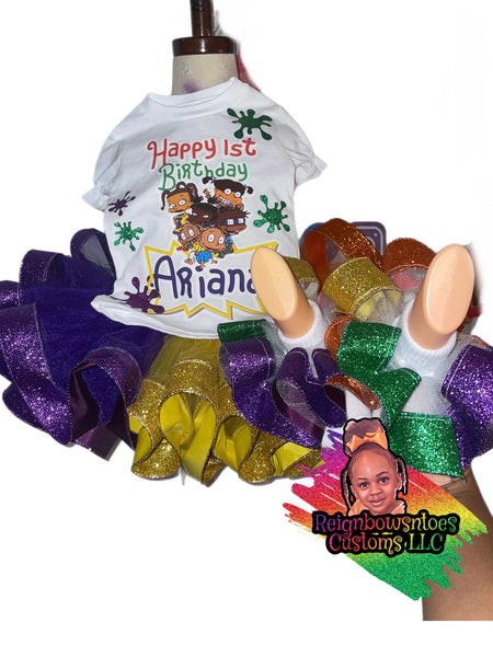 Rugrats tutu set and Denim jacket - ReignBowsNtoes